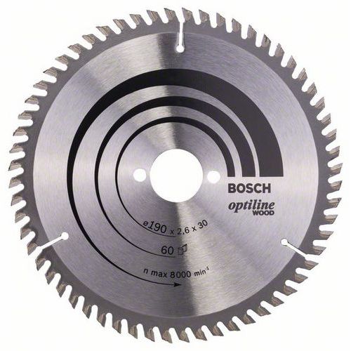 Bosch - Pilov kotou Optiline Wood 190 x 30 x 2,6 mm, 60