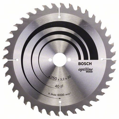 Bosch - Pilov kotou Optiline Wood 250 x 30 x 3,2 mm, 40