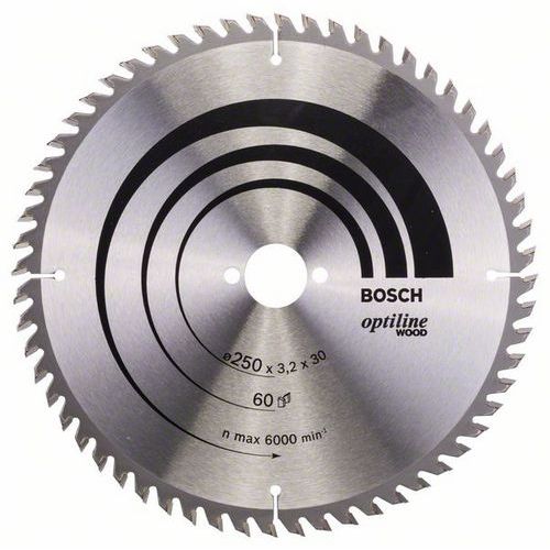 Bosch - Pilov kotou Optiline Wood 250 x 30 x 3,2 mm, 60