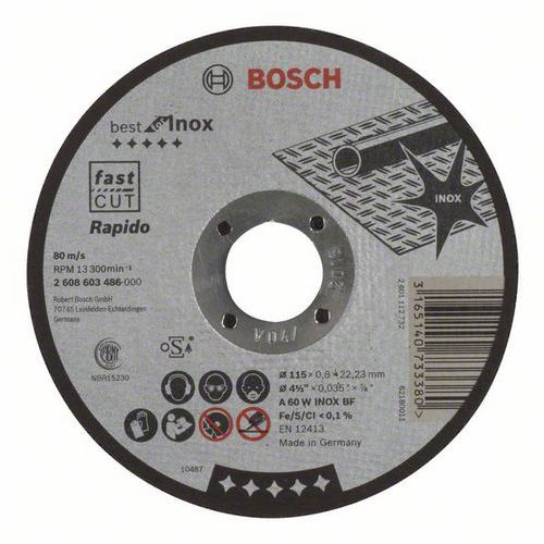 Bosch - ezn kotou rovn Best for Inox - Rapido A 60 W INOX BF - Kliknutm na obrzek zavete