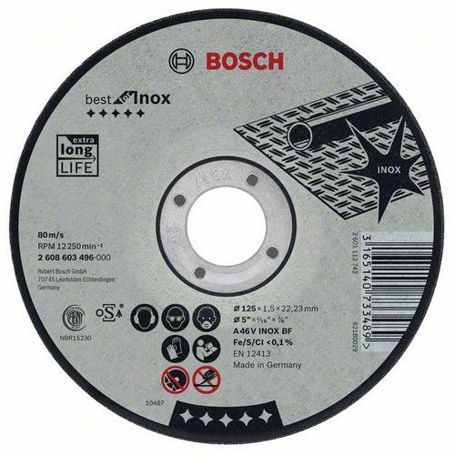 Bosch - ezn kotou rovn Best for Inox A 30 V INOX BF, 115 mm,