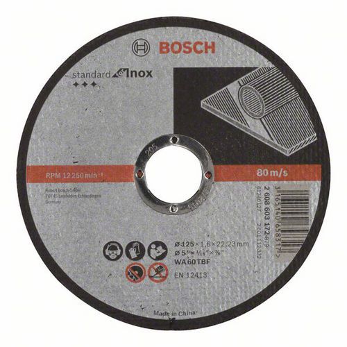 Bosch - ezn kotou rovn Standard for Inox WA 60 T BF, 125 mm,