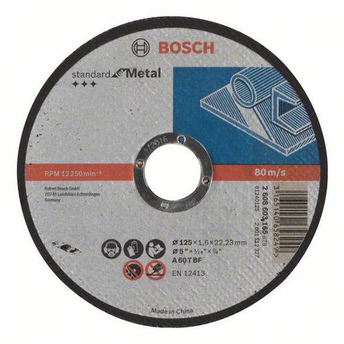 Bosch - ezn kotou rovn Standard for Metal A 60 T BF, 125 mm,