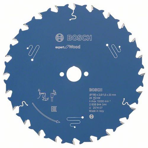 Bosch - Pilov kotou Expert for Wood 190 x 20 x 2,6 mm, 24