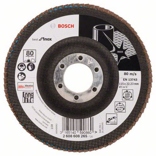 Bosch - Lamelov brusn kotou X581, Best for Inox 115 mm, 22,23