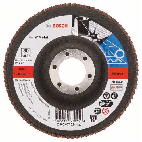 Bosch - Lamelov brusn kotou X571, Best for Metal 115 mm, G80,