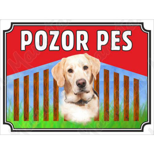 Pozor pes - Labrador, plast 210 x 148 x 0,5 mm A5