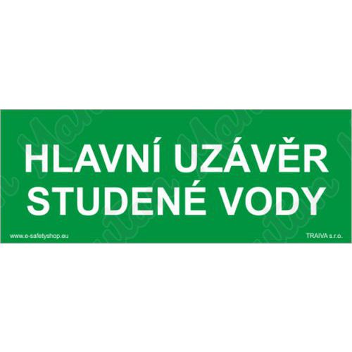 Hlavn uzvr studen vody, samolepka 210 x 80 x 0,1 mm