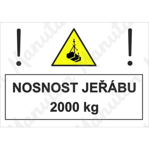 Nosnost jebu 2000 kg, samolepka 297 x 210 x 0,1 mm A4