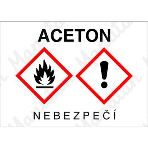 Aceton, samolepka 74 x 52 x 0,1 mm