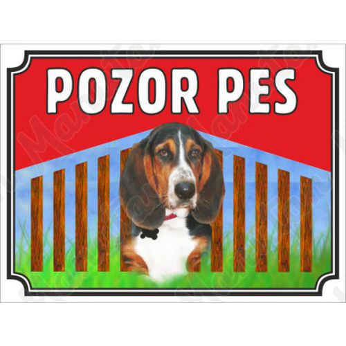 Pozor pes - Baset, plast 210 x 148 x 0,5 mm A5 - Kliknutm na obrzek zavete