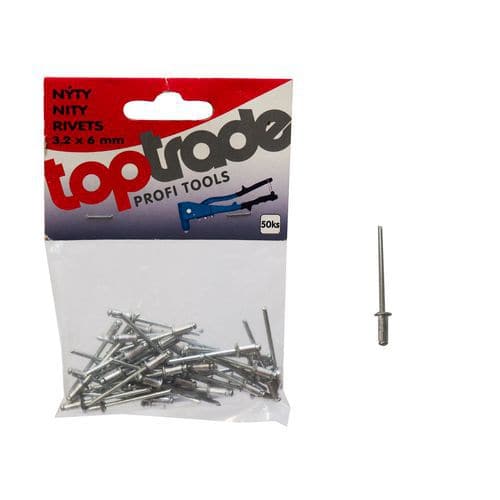 TOPTRADE nty hlinkov, balen 50 ks, 3,2 x 6 mm